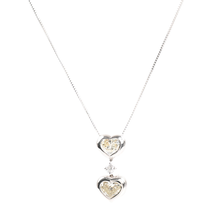 【中古B品】  ノンブランドジュエリー ダイヤ ネックレス   K18ホワイトゴールド 元町本店