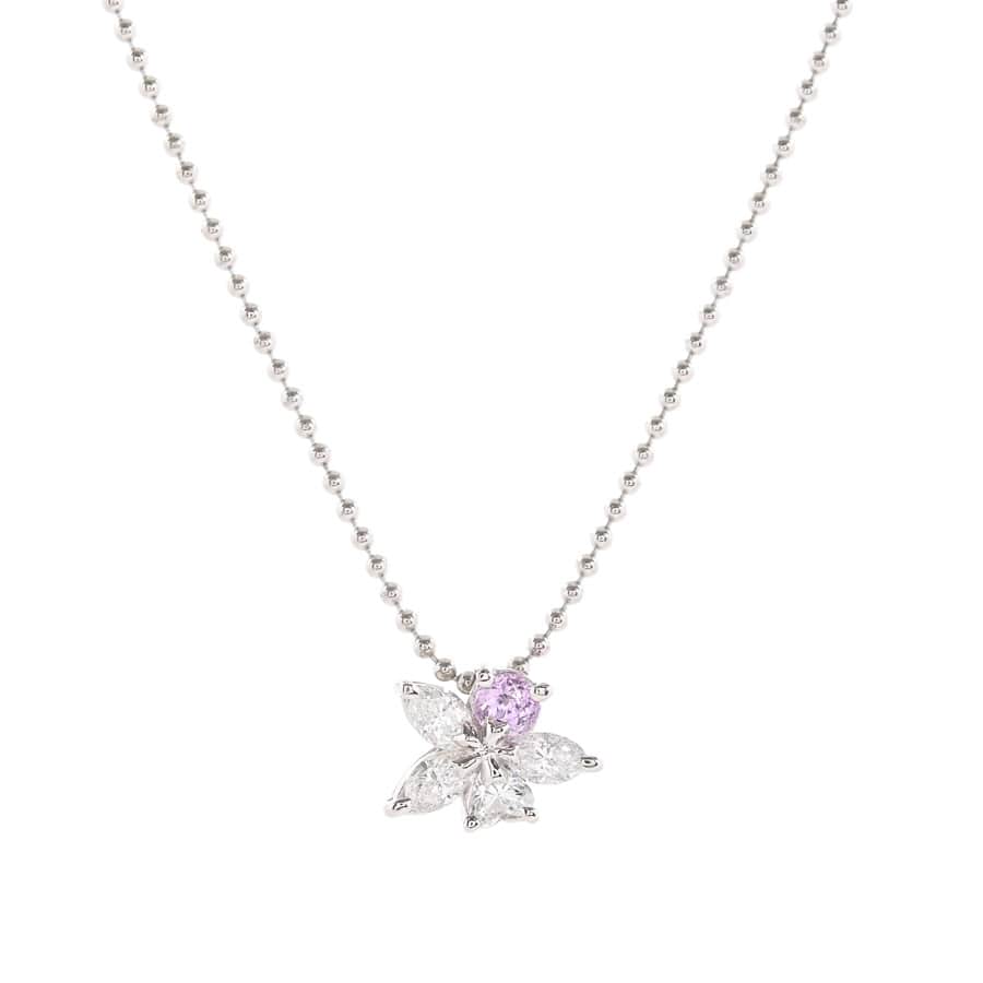 【中古A品】  ノンブランドジュエリー ピンクサファイア ネックレス   プラチナ900/850 元町本店