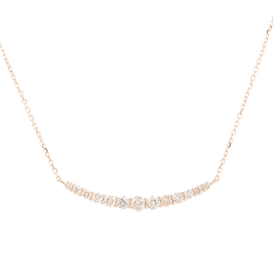 【中古A品】  ノンブランドジュエリー ダイヤ ネックレス   K18ピンクゴールド 元町本店