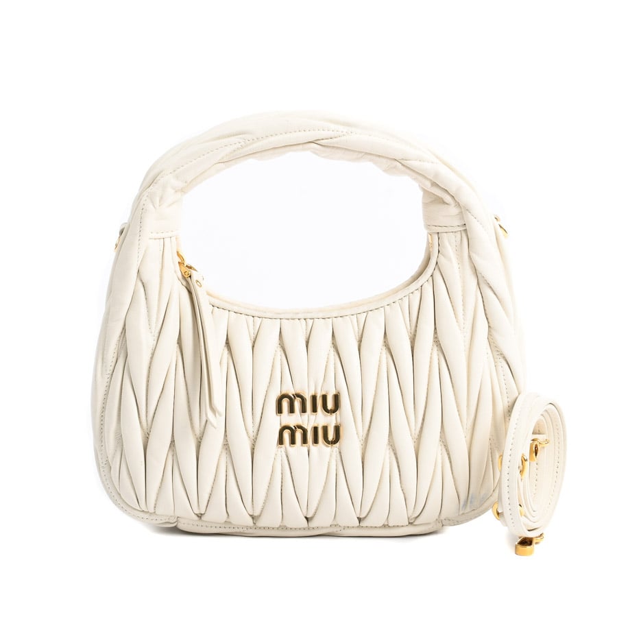 【中古B品】  ミュウミュウ ワンダーホーボーバッグスモール  5BC125 カーフ 元町本店