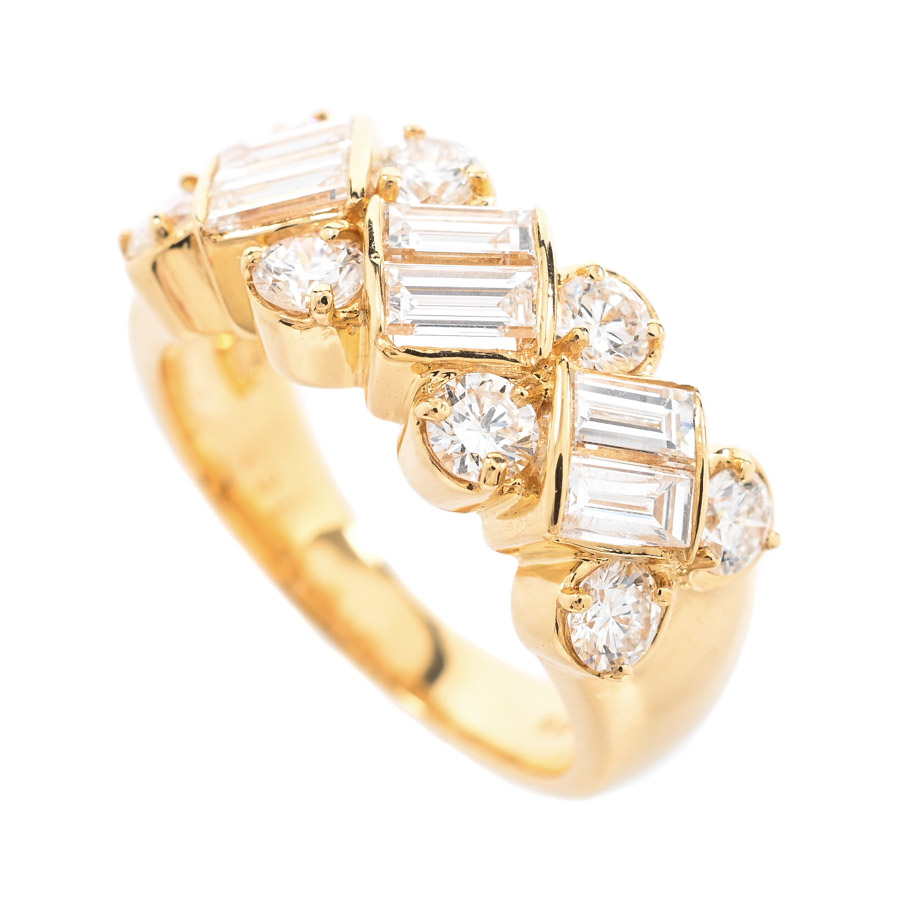 【中古A品】  ノンブランドジュエリー ダイヤ リング   K18YG 元町本店