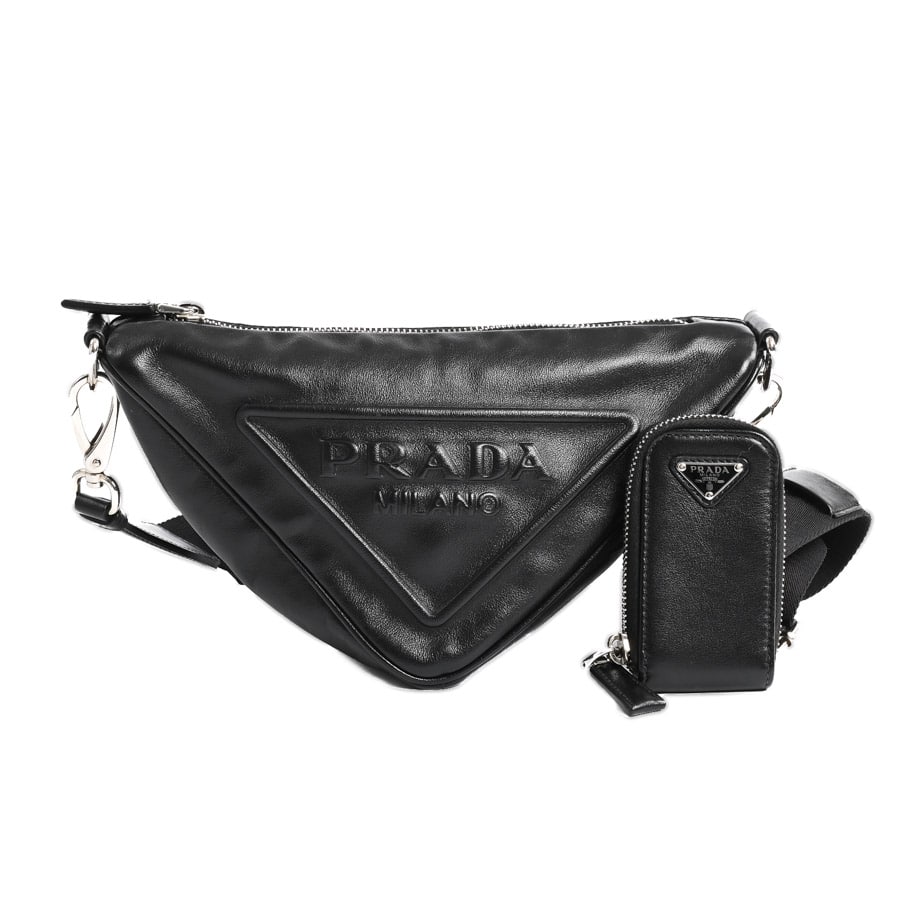 【中古A品】  プラダ トライアングルショルダーバッグ  1BH190 カーフ 新宿歌舞伎町店