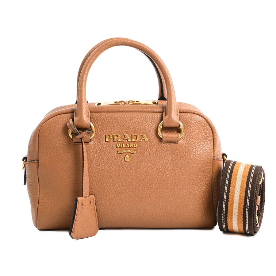 【中古A品】  プラダ 2WAYハンドバッグ  1BB108 型押しレザー 元町本店