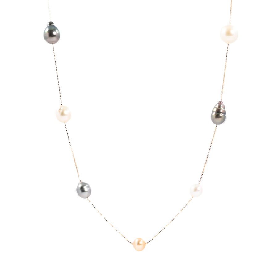 【中古A品】  タサキ パール ネックレス   K18イエローゴールド 銀座