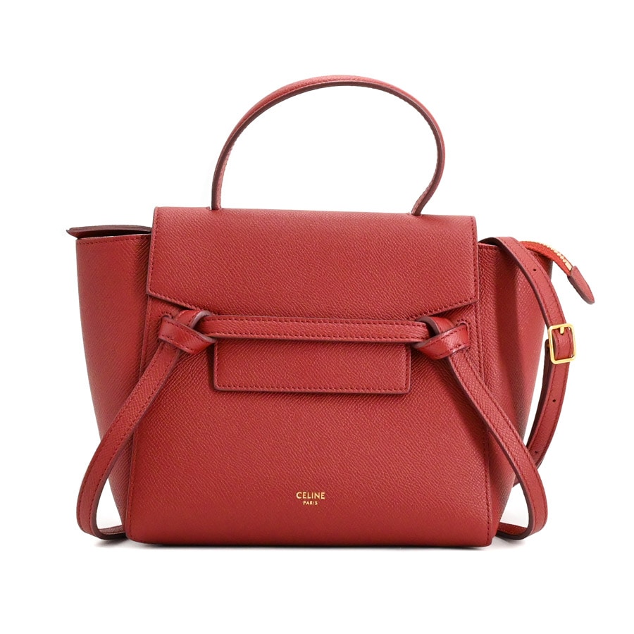 【中古A品】  セリーヌ ベルトバッグナノ  189000 型押しレザー 新宿歌舞伎町店