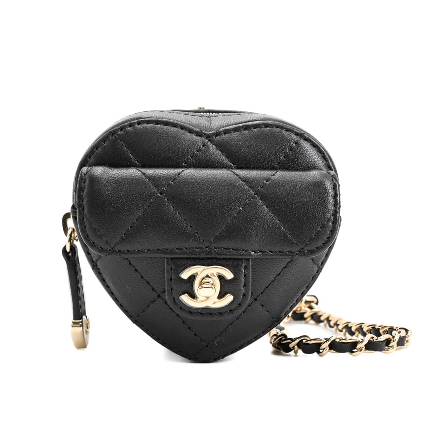 【中古SA品】  シャネル ハートシェイプチェーンショルダー  AP2783 ラムスキン 銀座