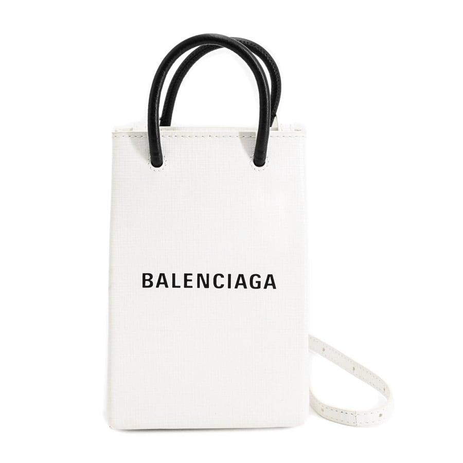 【中古AB品】  バレンシアガ ショッピングフォンフォルダーバッグ  593826 型押しレザー 新宿歌舞伎町店