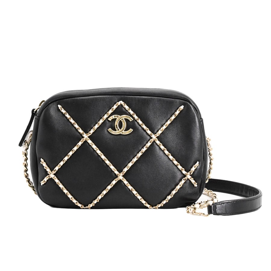 【中古A品】  シャネル チェーンショルダーバッグ   ラムスキン 元町本店