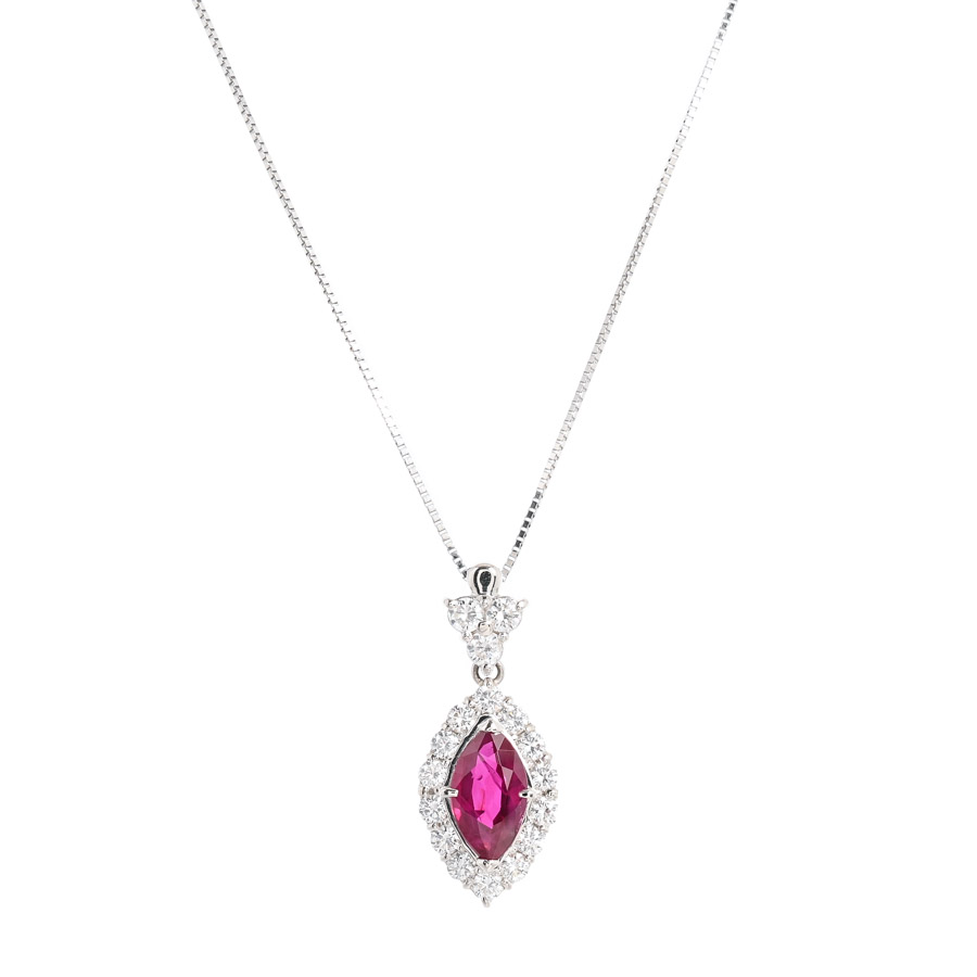 【中古A品】  ノンブランドジュエリー ルビー ネックレス   プラチナ900/850 横浜関内店