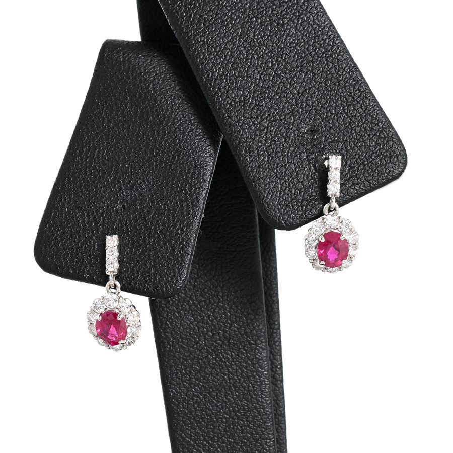 【中古A品】  ノンブランドジュエリー ルビー ピアス   Pt950/900 横浜関内店