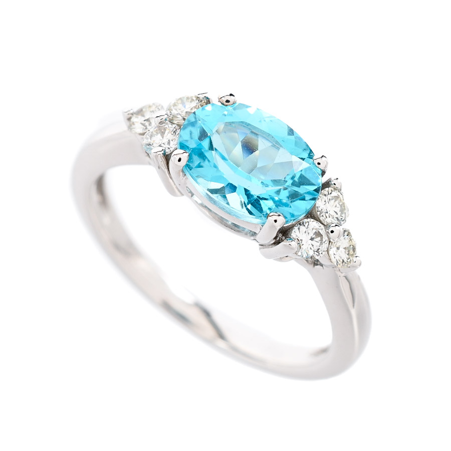 【中古A品】  ノンブランドジュエリー アパタイト リング   K18ホワイトゴールド 横浜関内店