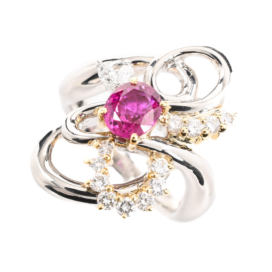 【中古A品】  ノンブランドジュエリー ルビー リング   Pt900/K18YG 横浜関内店