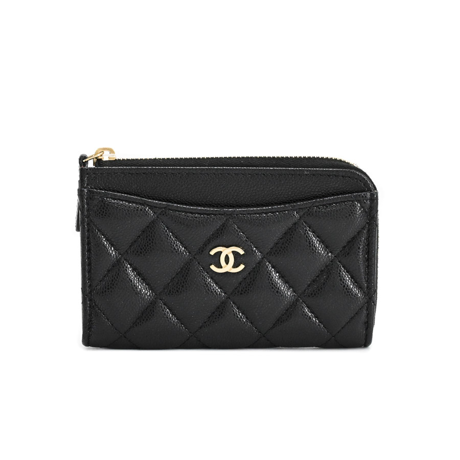 【中古A品】  シャネル クラシックジップカードケース  AP3179 キャビア 銀座