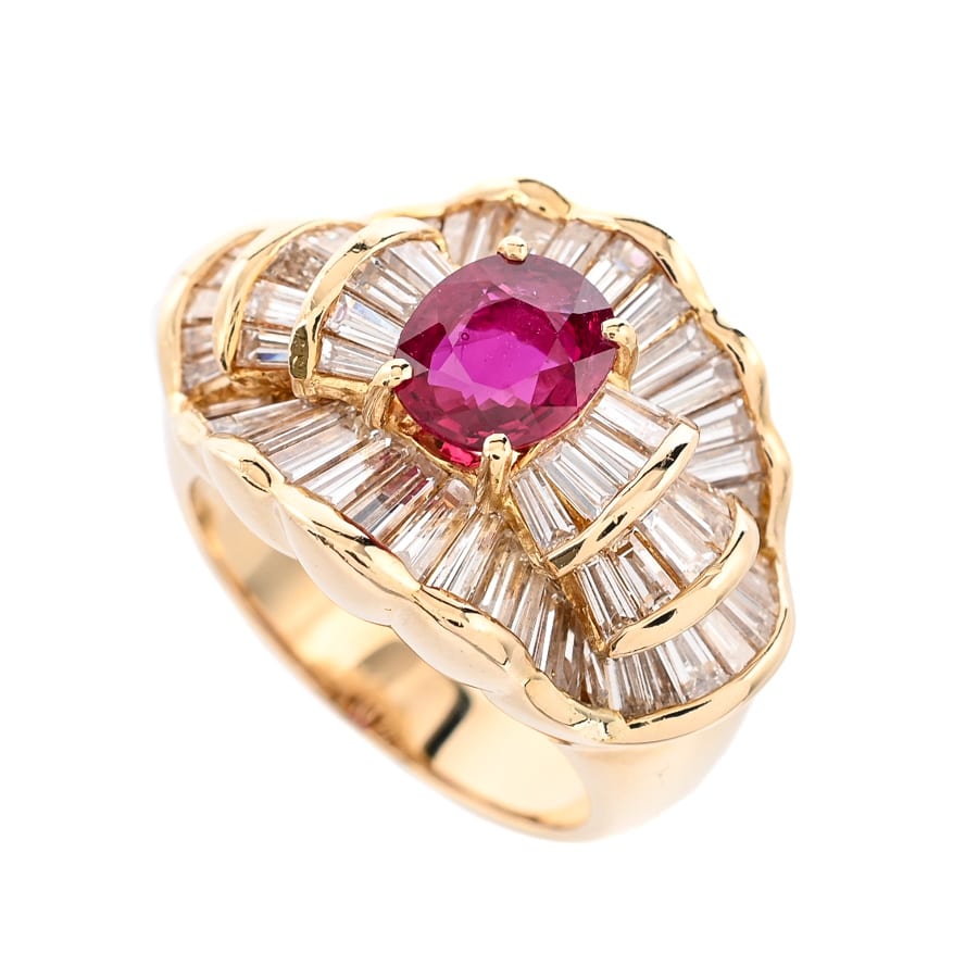 【中古A品】  ノンブランドジュエリー ルビー リング   K18YG 横浜関内店