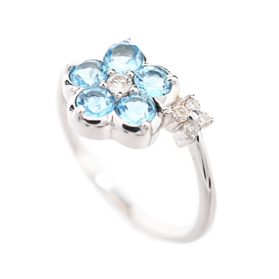 【中古A品】  ノンブランドジュエリー トパーズ リング   K18ホワイトゴールド 元町本店