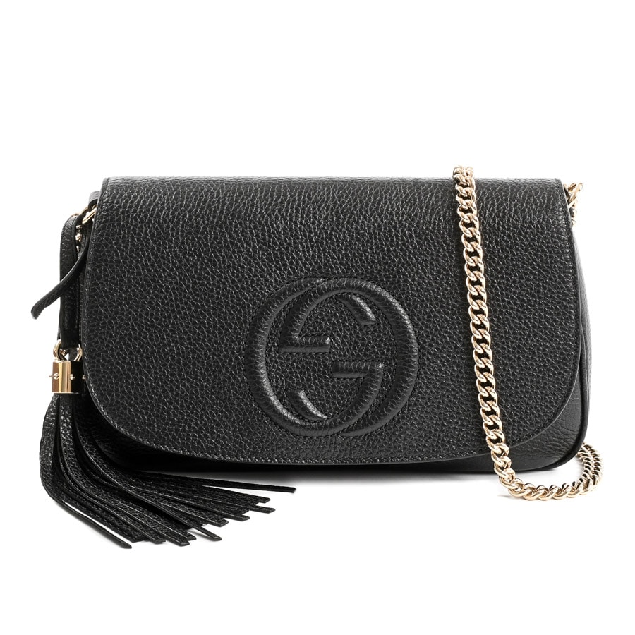 【中古A品】  グッチ SOHOチェーンショルダーバッグ SOHO 536224 型押しレザー THE YOKOHAMA FRONT