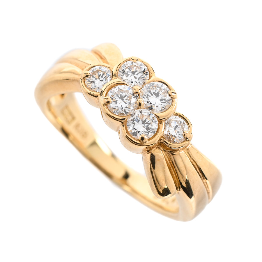 【中古A品】  ノンブランドジュエリー ダイヤ リング   K18YG 元町本店