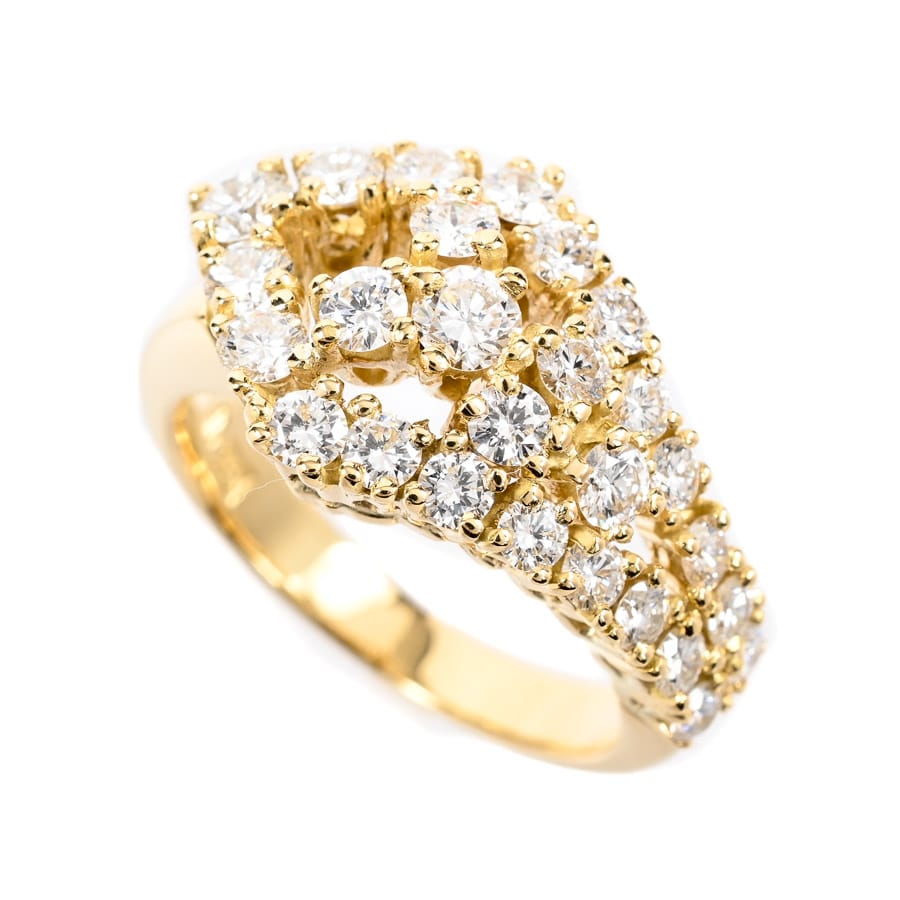 【中古A品】  アクアスキュータム ダイヤ リング   K18イエローゴールド 銀座