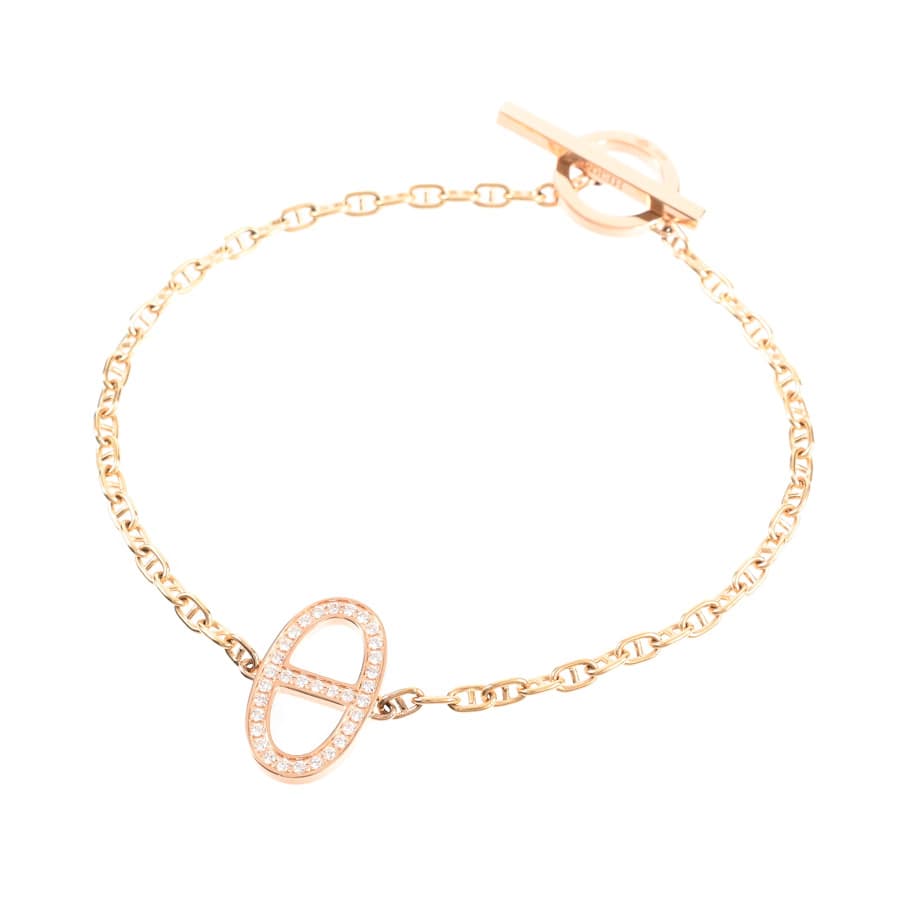 【中古A品】  エルメス シェーヌダンクル コントゥール  H122404B K18ピンクゴールド 元町本店