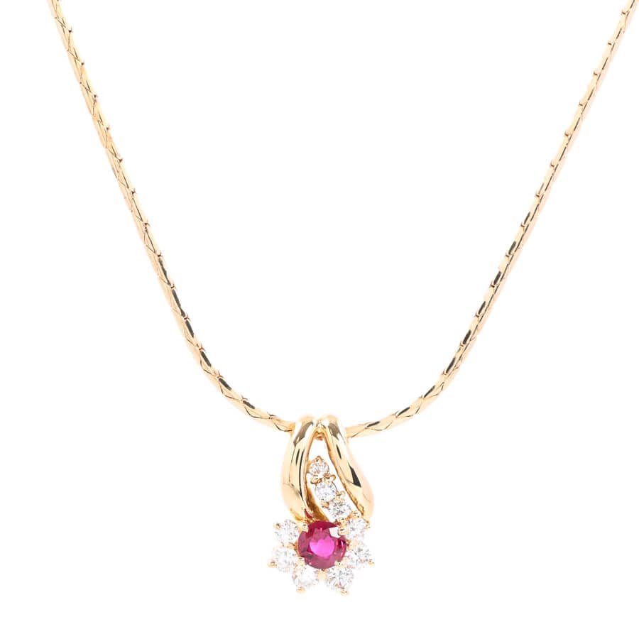 【中古A品】  ミラショーン ルビー ネックレス   K18イエローゴールド 銀座