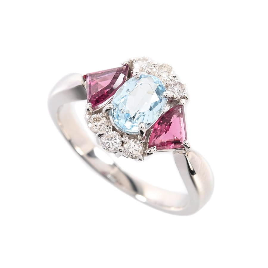 【中古A品】  ノンブランドジュエリー アクワマリン リング   プラチナ900 横浜関内店