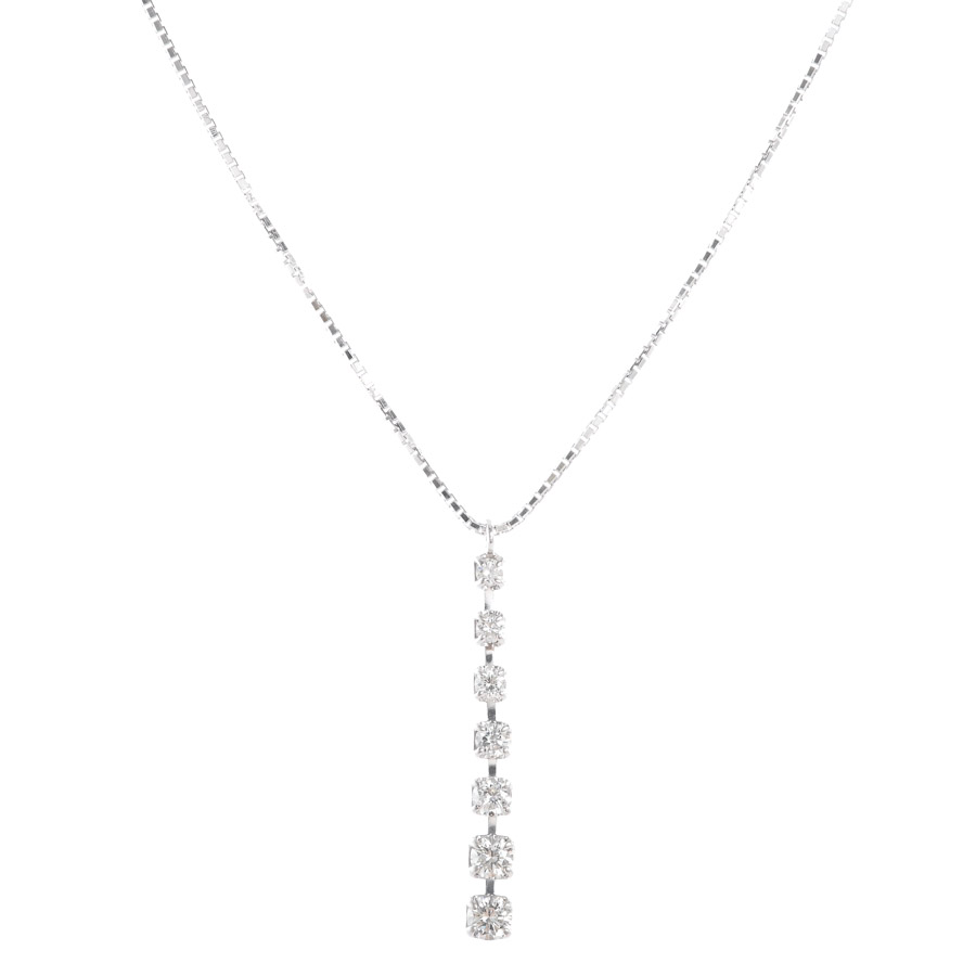 【中古A品】  ノンブランドジュエリー ダイヤ ネックレス   K18ホワイトゴールド 元町本店