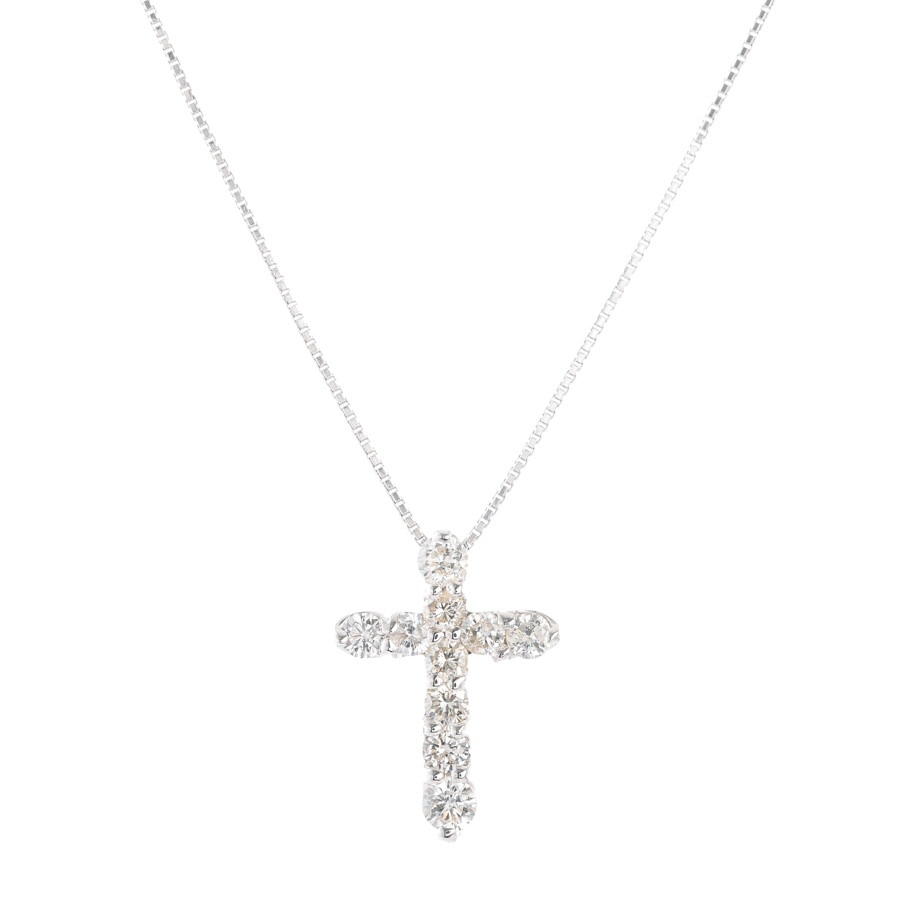 【中古A品】  ノンブランドジュエリー ダイヤ ネックレス   K18ホワイトゴールド 元町本店