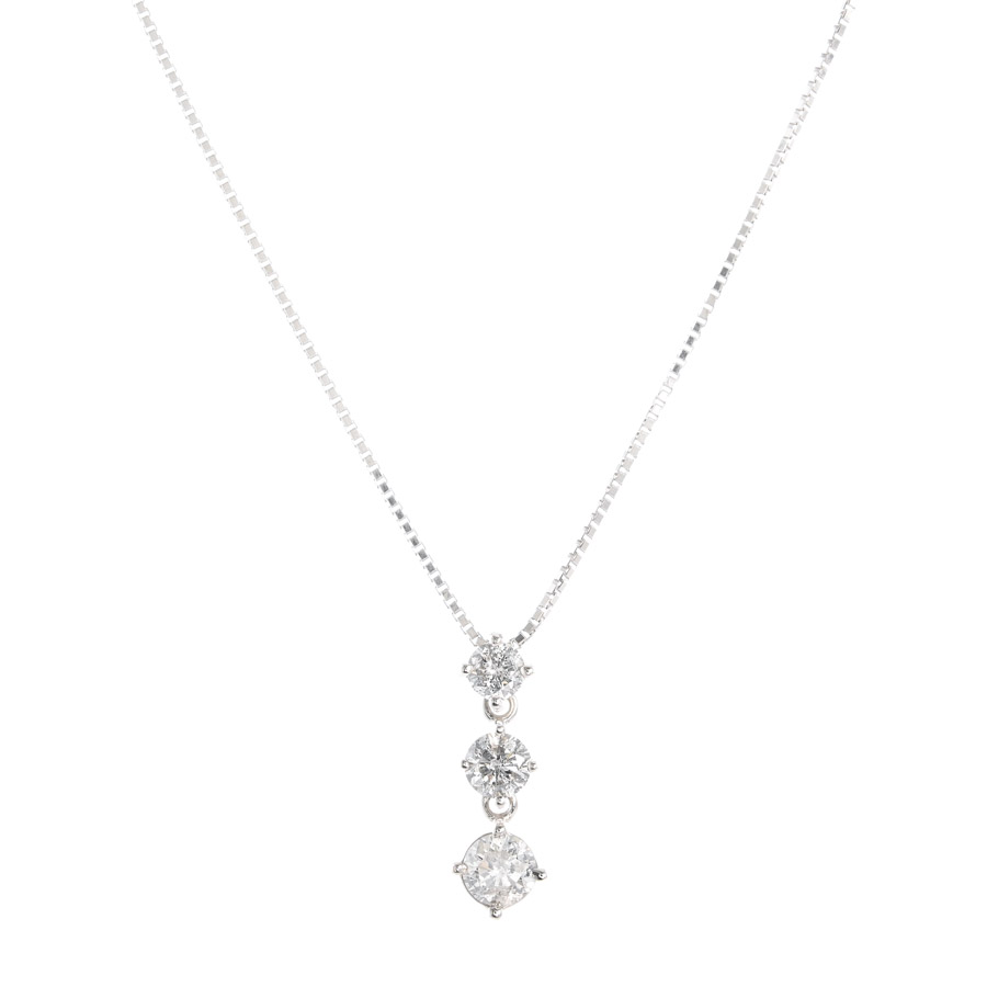 【中古A品】  ノンブランドジュエリー ダイヤ ネックレス   プラチナ900/850 元町本店