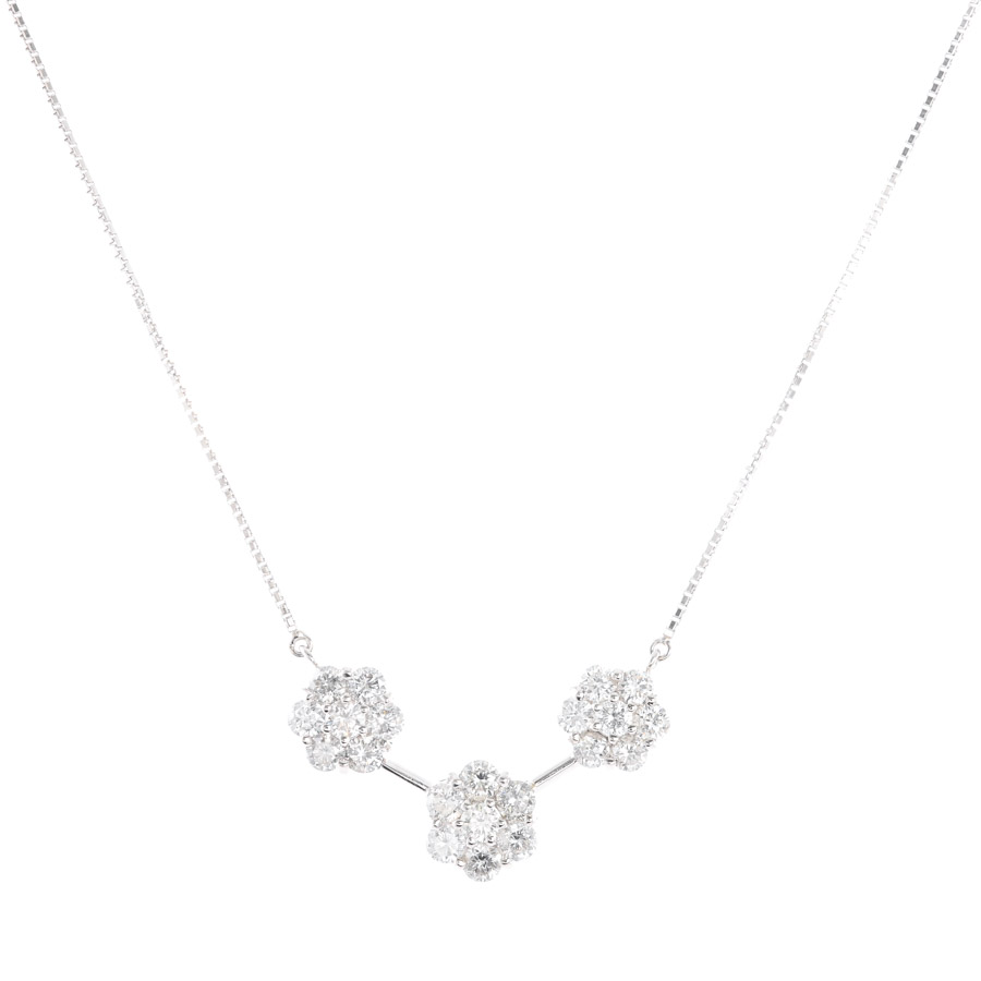 【中古A品】  ノンブランドジュエリー ダイヤ ネックレス   プラチナ900/850 元町本店