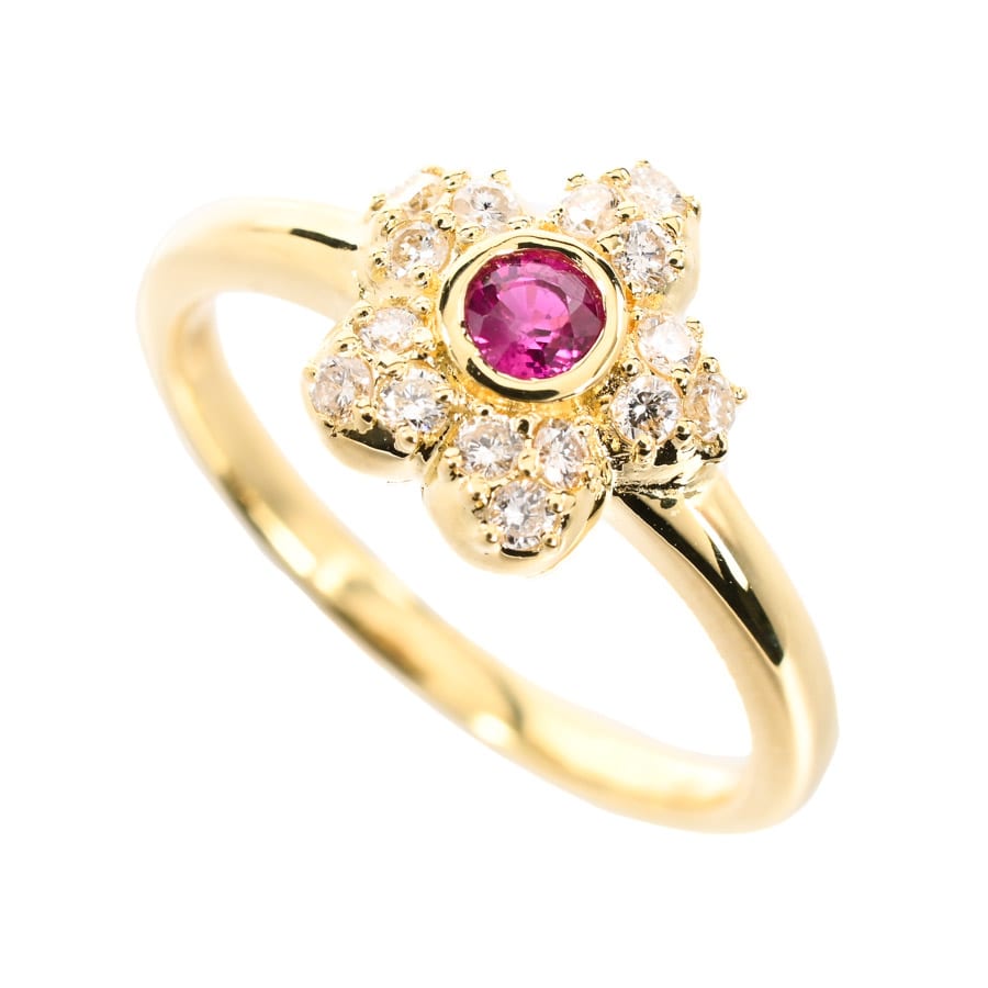 【中古A品】  ノンブランドジュエリー ルビー リング   K18YG 元町本店