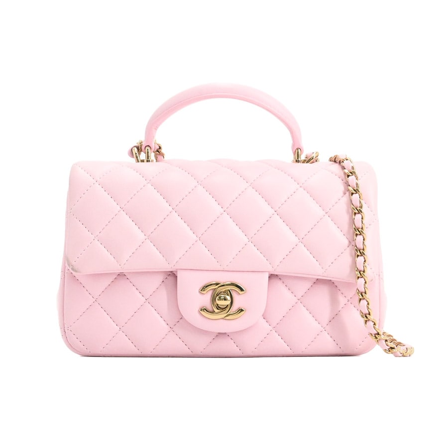 【中古A品】  シャネル トップハンドルミニフラップバッグ  AS2431 ラムスキン 元町本店