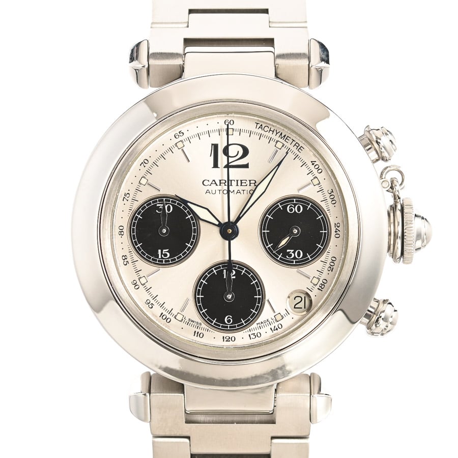 【中古A品】  カルティエ パシャ クロノグラフ  W31048M7 ステンレス 元町本店