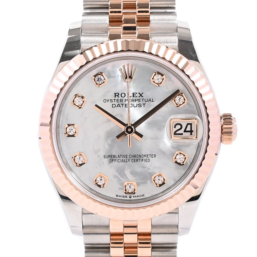 【中古SA品】  ロレックス デイトジャスト31  278271NG/T ステンレス/ピンクゴールド 銀座