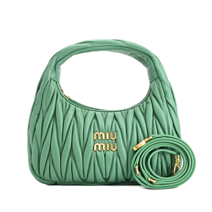 【中古SA品】  ミュウミュウ ワンダーマテラッセレザーバッグ  5BC125 カーフ THE YOKOHAMA FRONT