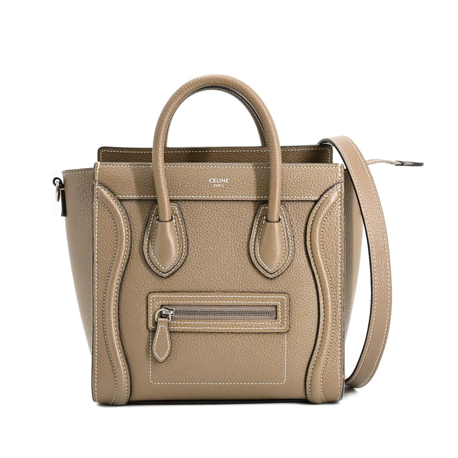 【中古A品】  セリーヌ ラゲージナノ  189243 型押しレザー THE YOKOHAMA FRONT