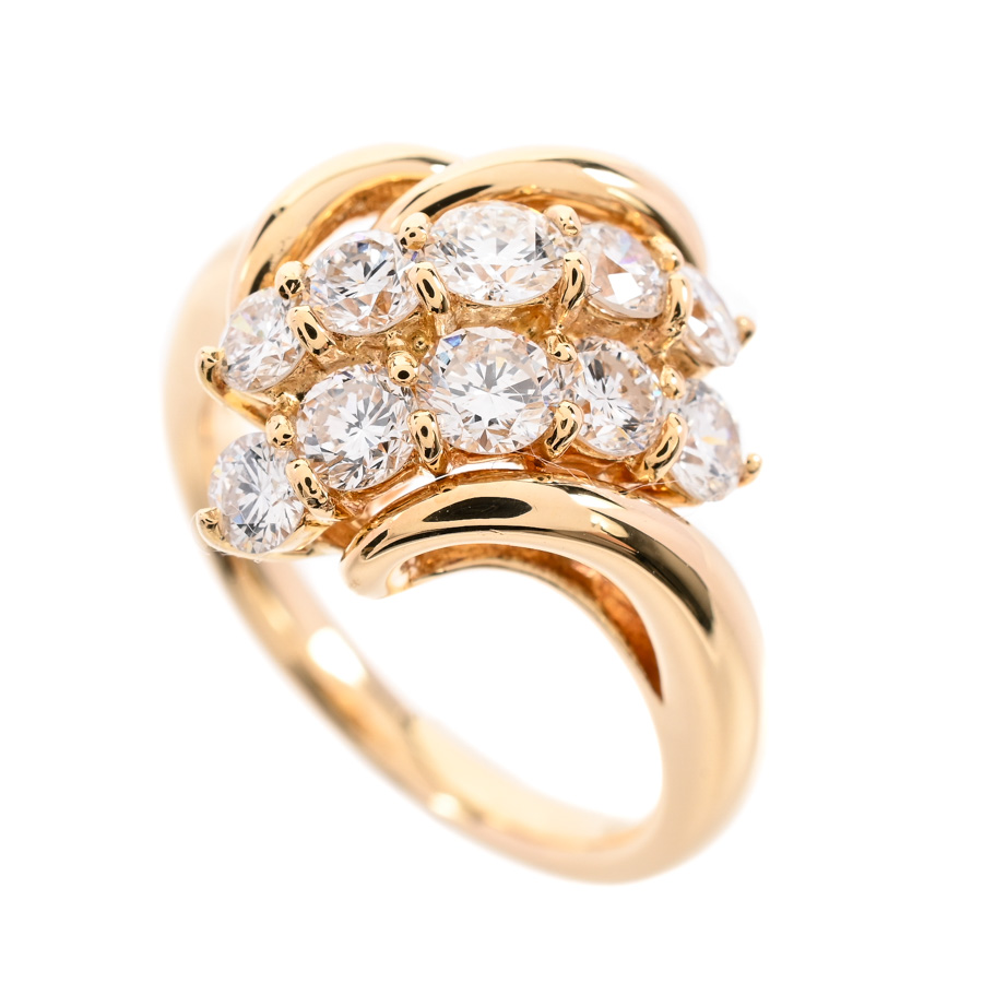 【中古A品】  スワ ダイヤ リング   K18イエローゴールド 新宿歌舞伎町店