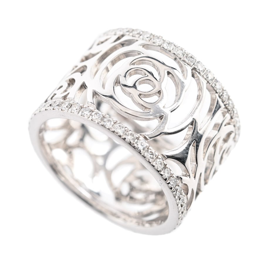 【中古A品】  シャネル カメリア   K18ホワイトゴールド 横浜関内店