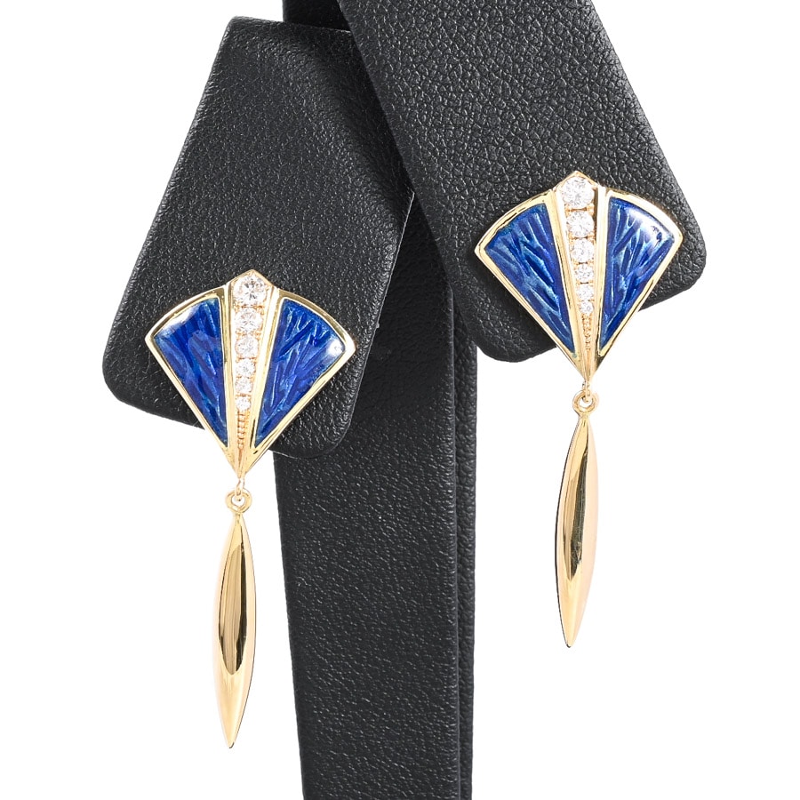 【中古A品】  ノンブランドジュエリー ダイヤ イヤリング   K18YG 横浜関内店