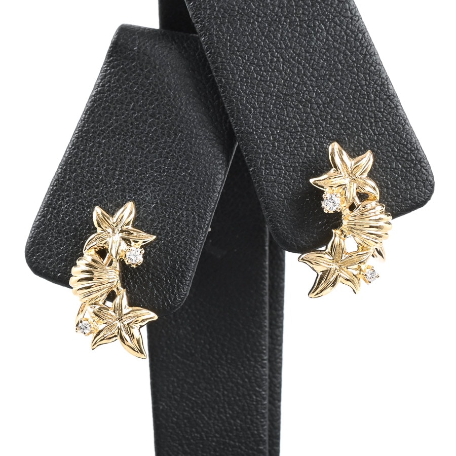 【中古A品】  ミキモト ダイヤ イヤリング   K18イエローゴールド 元町本店