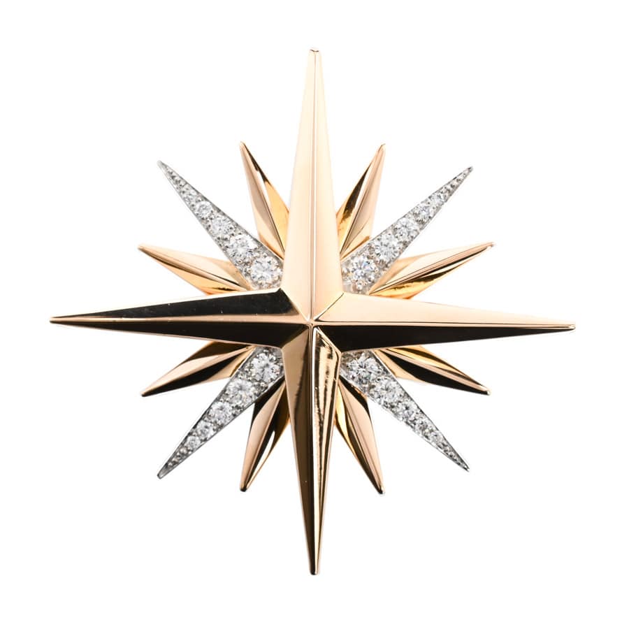 【中古A品】  オスカーハイマン ダイヤ ブローチ   プラチナ900/K18イエローゴールド(Pt900/K18YG) 銀座