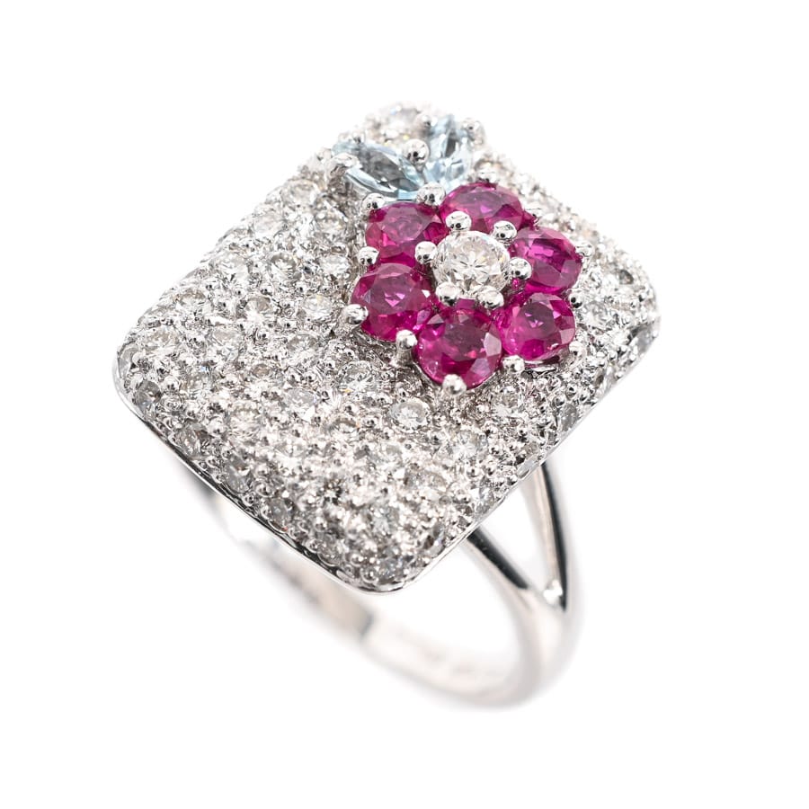 【中古A品】  ノンブランドジュエリー ダイヤ リング   K18ホワイトゴールド 元町本店