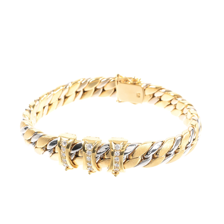 【中古A品】  ノンブランドジュエリー ダイヤ ブレスレット   K18YG/WG 横浜関内店