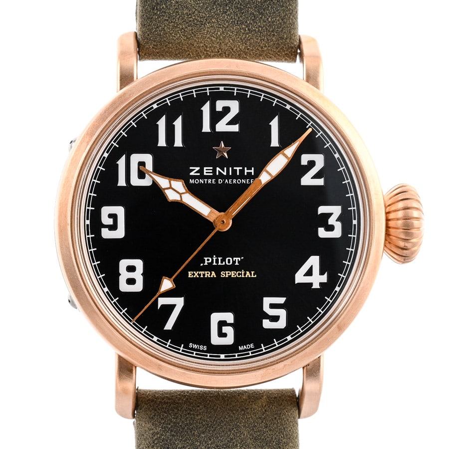 【中古A品】  ゼニス パイロット タイプ20 エクストラ スペシャル  29.1940.679/21.C800 ブロンズ 銀座