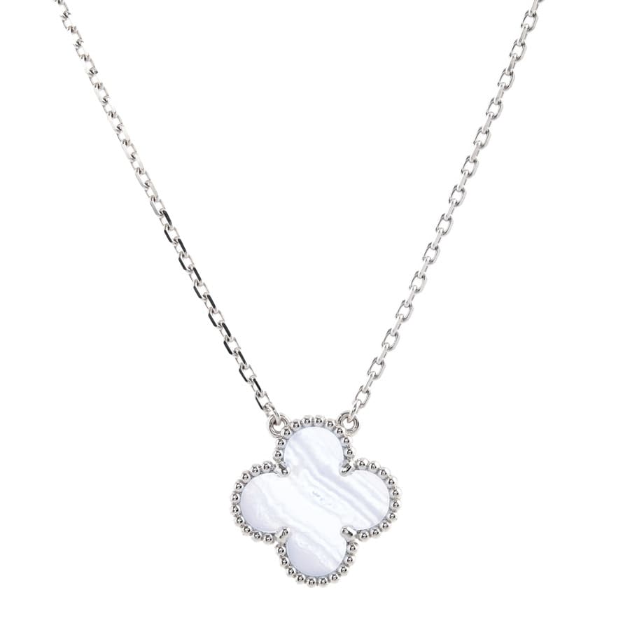 【中古A品】  ヴァンクリーフアーペル ヴィンテージアルハンブラ  VCARD34900 K18ホワイトゴールド 銀座