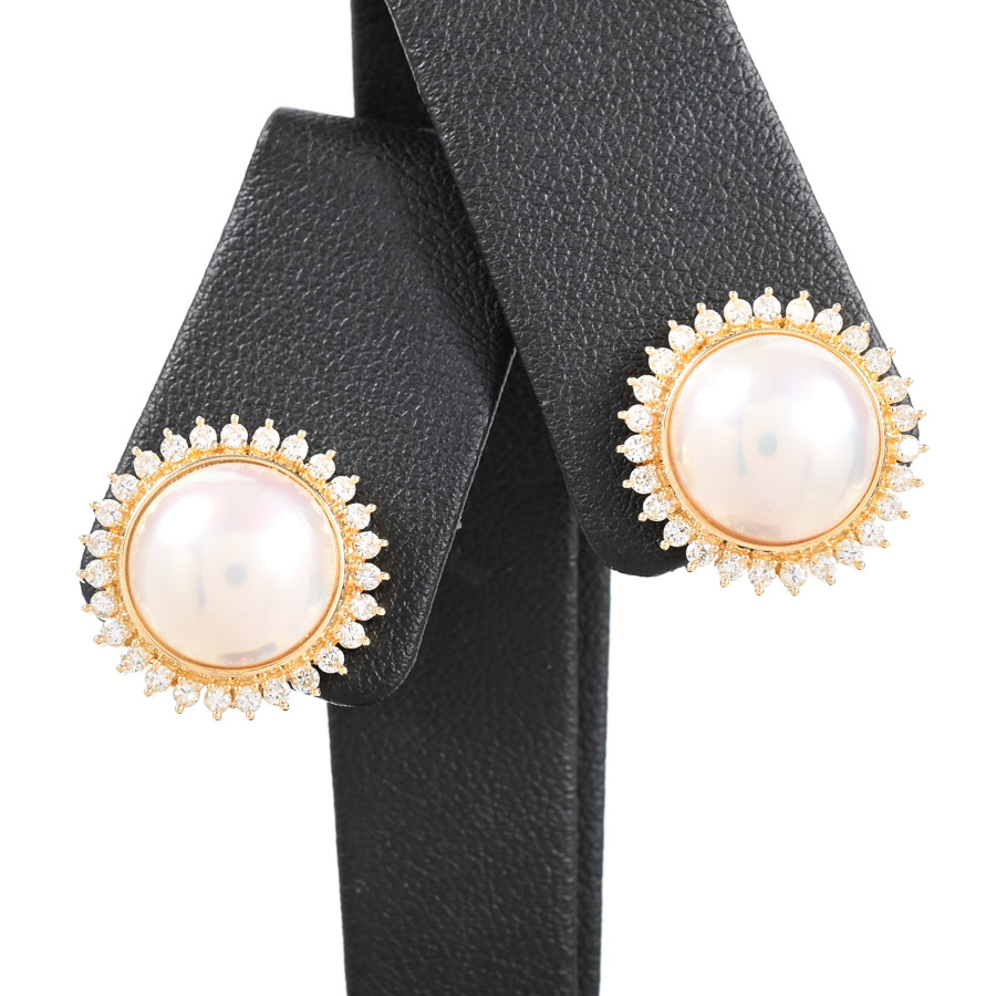 【中古A品】  タサキ マベパール イヤリング   K18イエローゴールド 横浜関内店