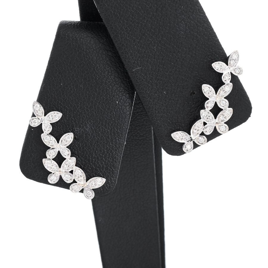 【中古A品】  グラフ バタフライ イヤークライマー  RGE1818 K18ホワイトゴールド 銀座