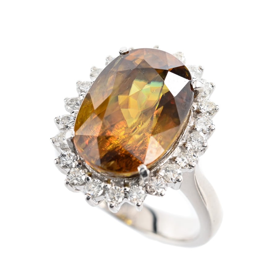 【中古A品】  ノンブランドジュエリー スフェーン リング   K18ホワイトゴールド 横浜関内店