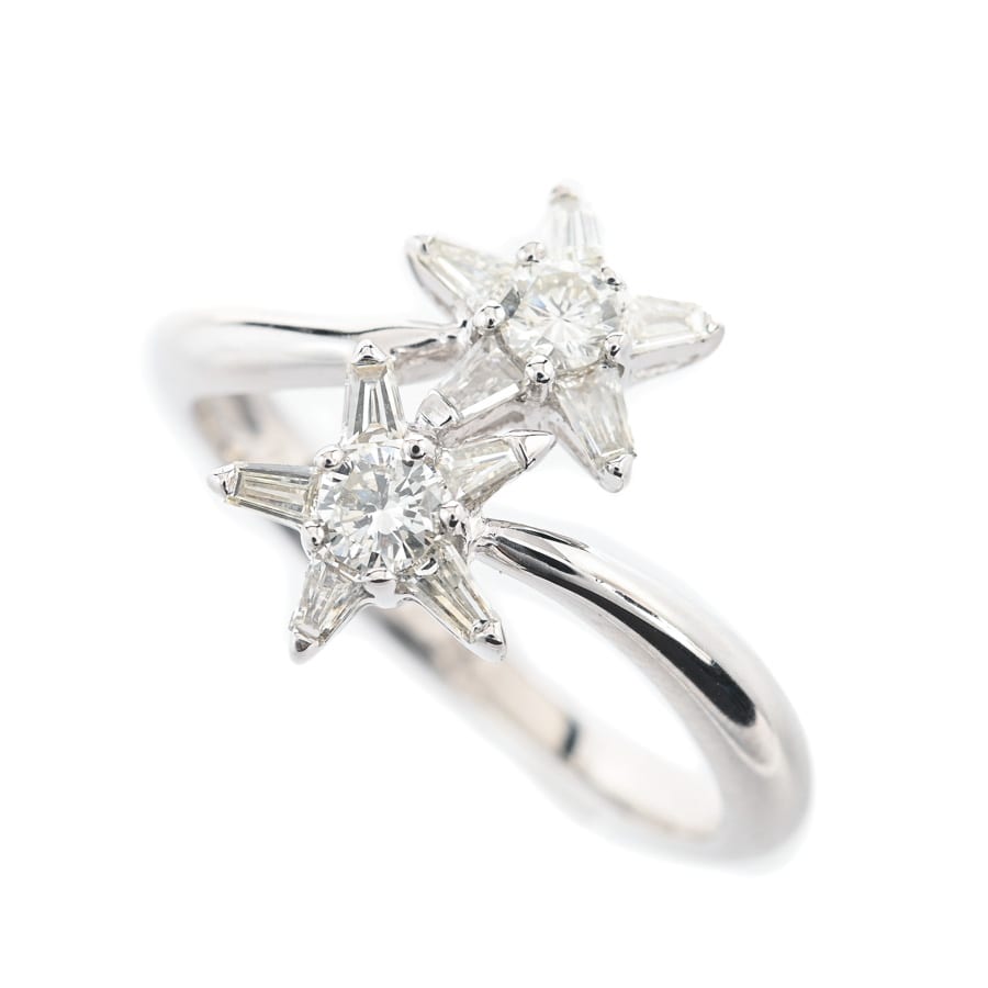 【中古A品】  ノンブランドジュエリー ダイヤ リング   K18ホワイトゴールド 銀座