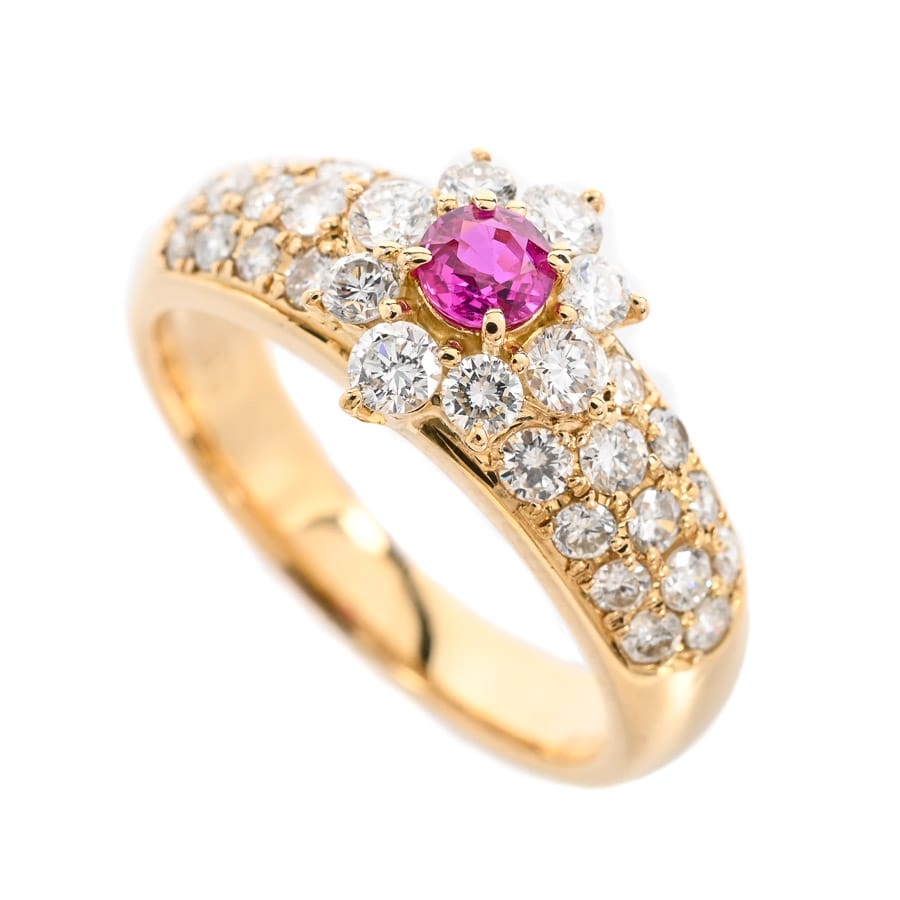 【中古A品】  ノンブランドジュエリー ルビー リング   K18YG 銀座