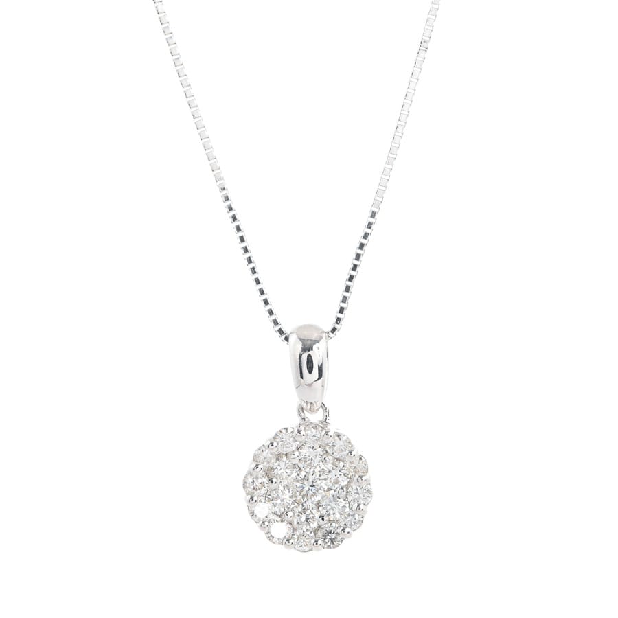 【中古A品】  ノンブランドジュエリー ダイヤ ネックレス   K18ホワイトゴールド 元町本店